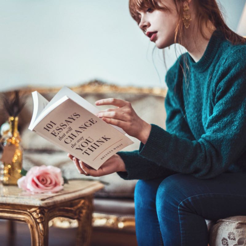 Woman reading book