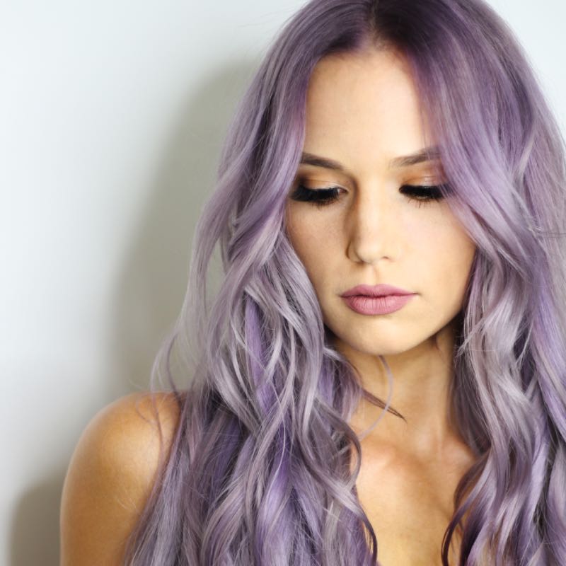 Woman with purple hair