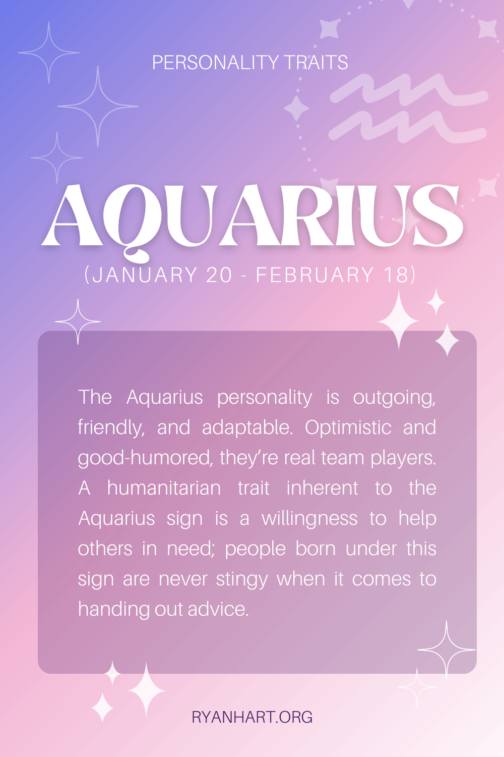 Aquarius Personality Traits (Dates: January 20 - February 18) | Ryan Hart