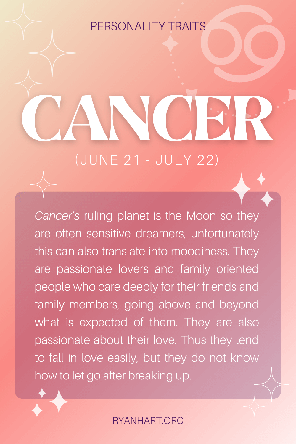 Cancer Personality Traits (Dates: June 21 - July 22) | Ryan Hart