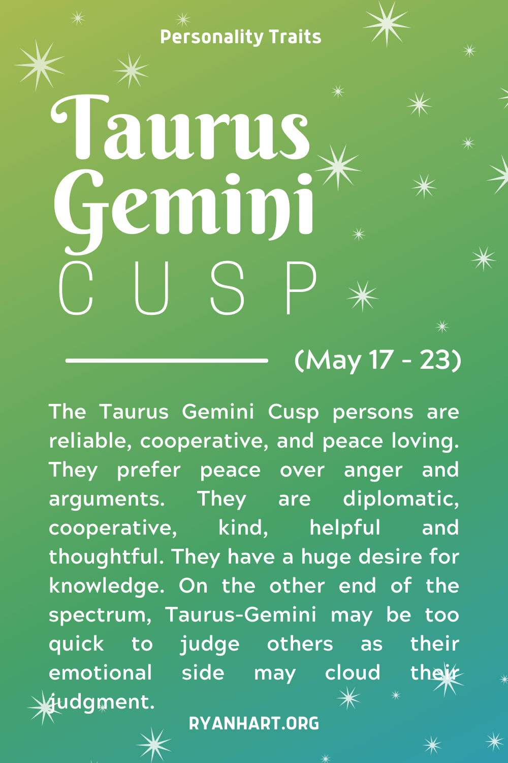 Taurus Gemini Cusp Description