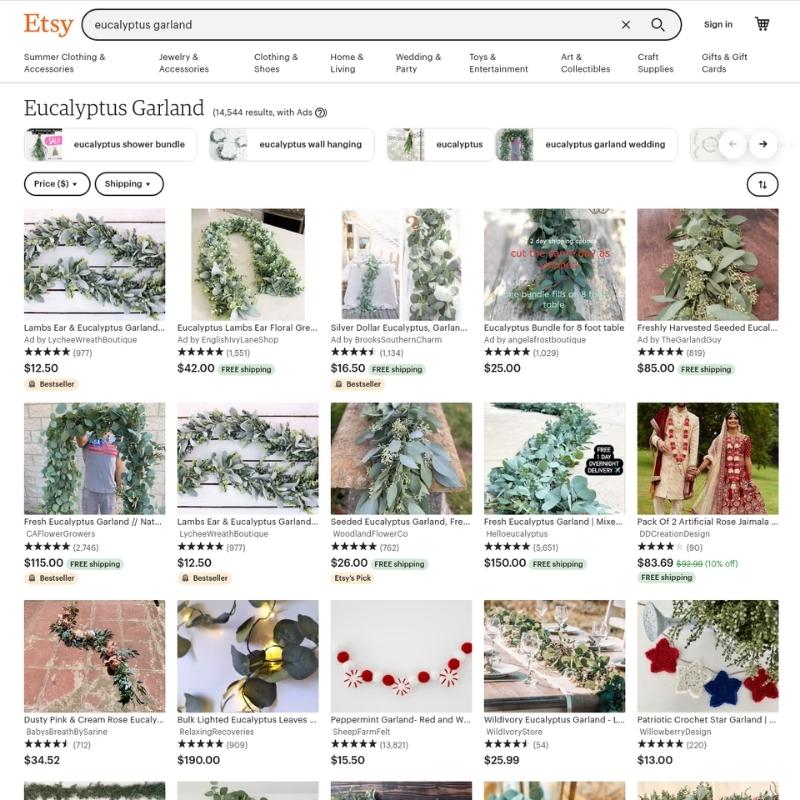 Etsy website