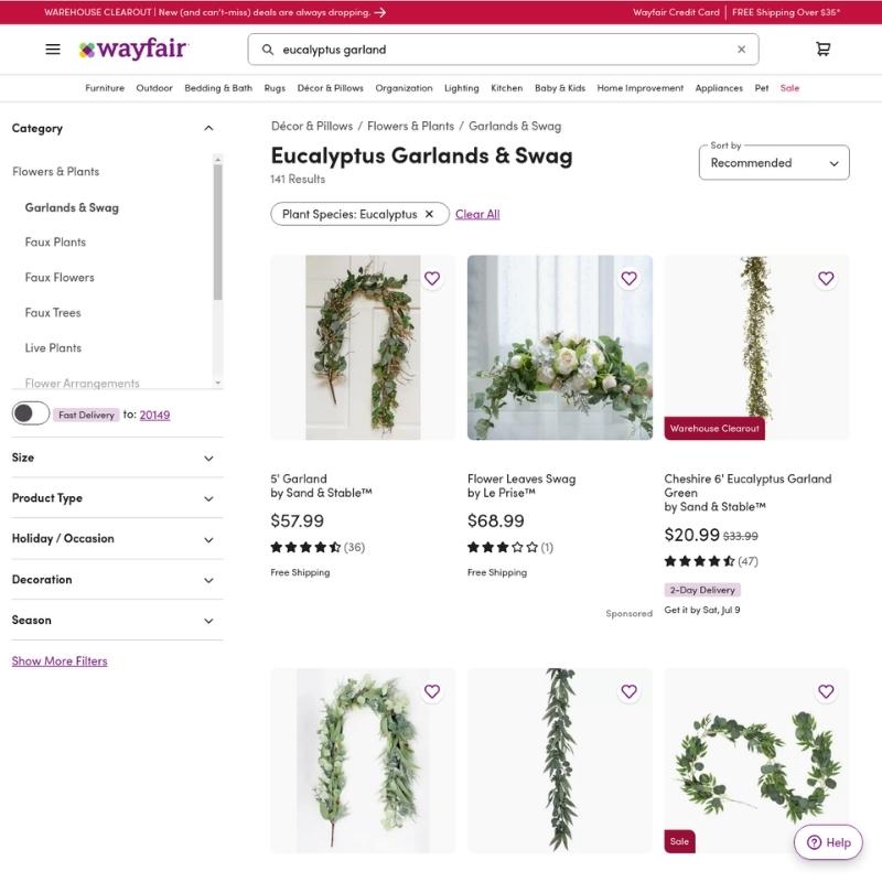 Wayfair website