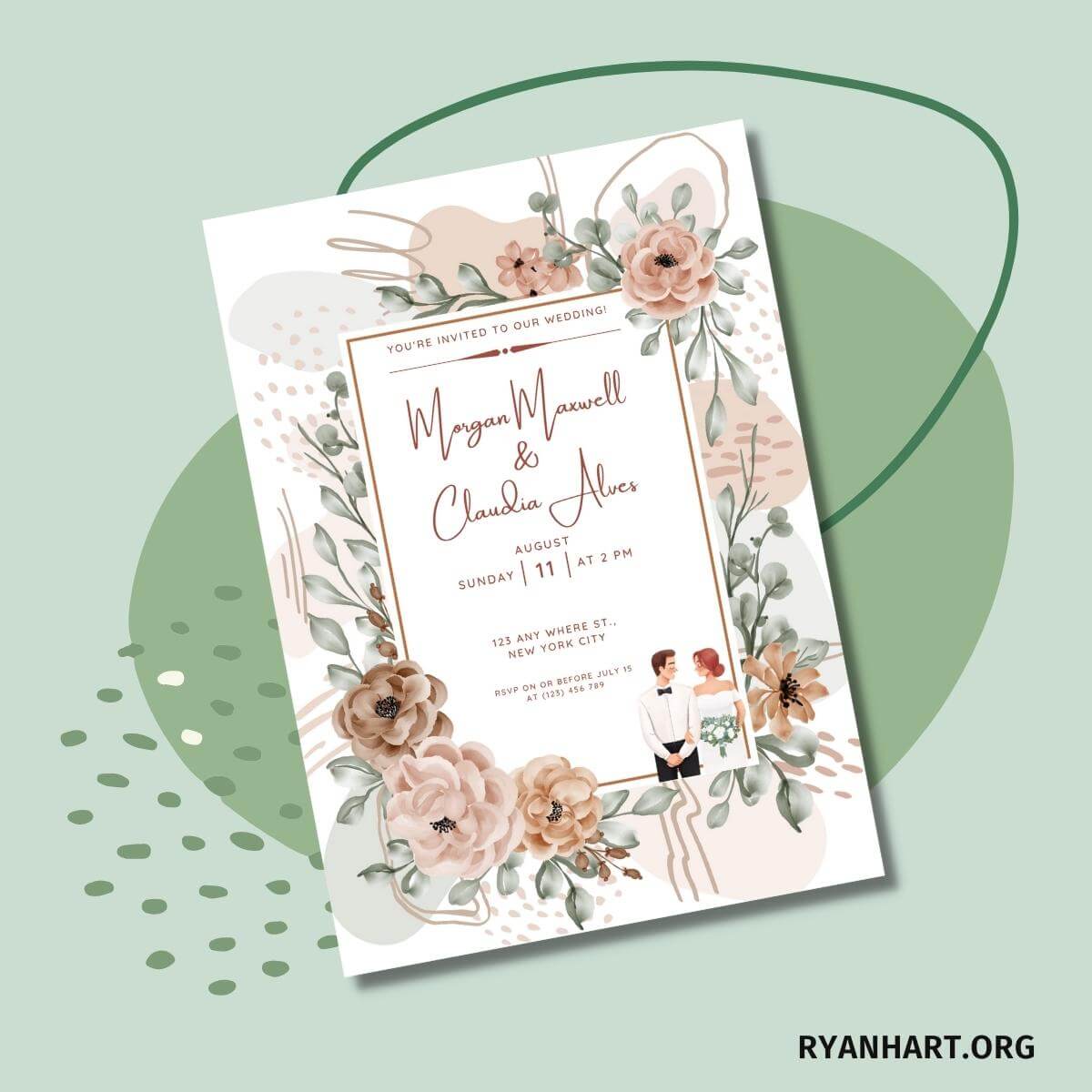 DIY Floral Wedding Invitation