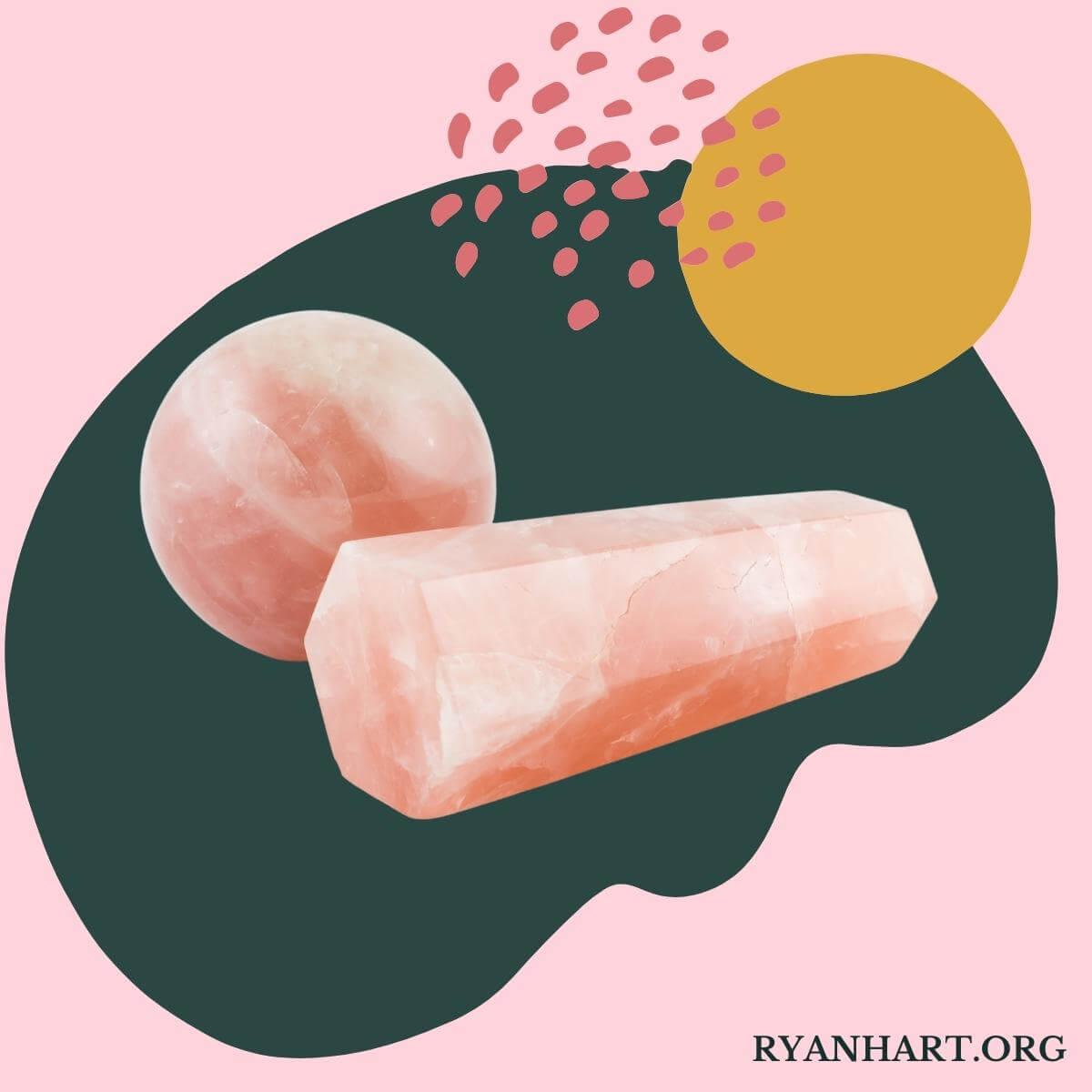 Rose quartz crystals