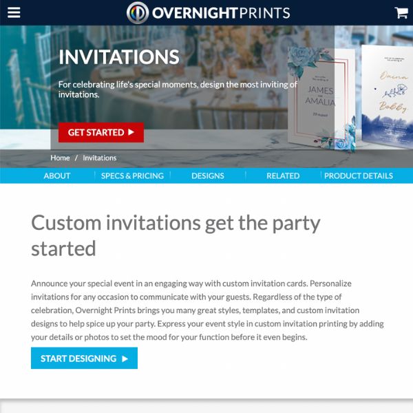 Overnightprints website