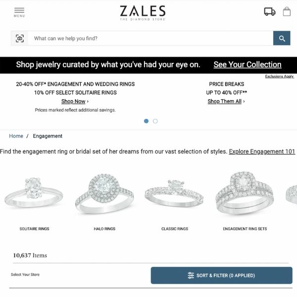 Zales website