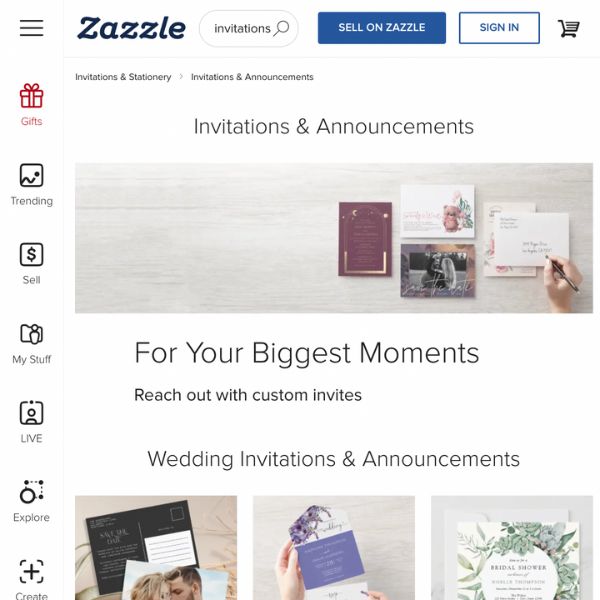 Zazzle website