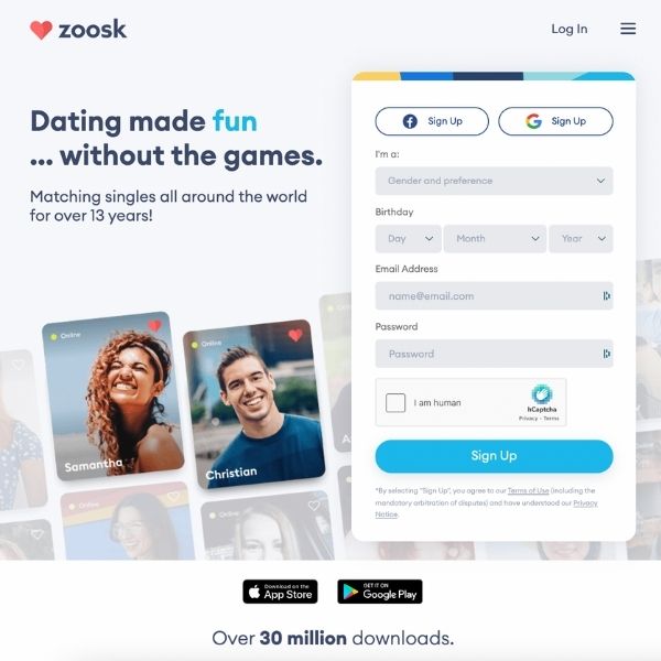 Zoosk website