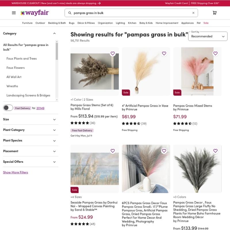 Wayfair website