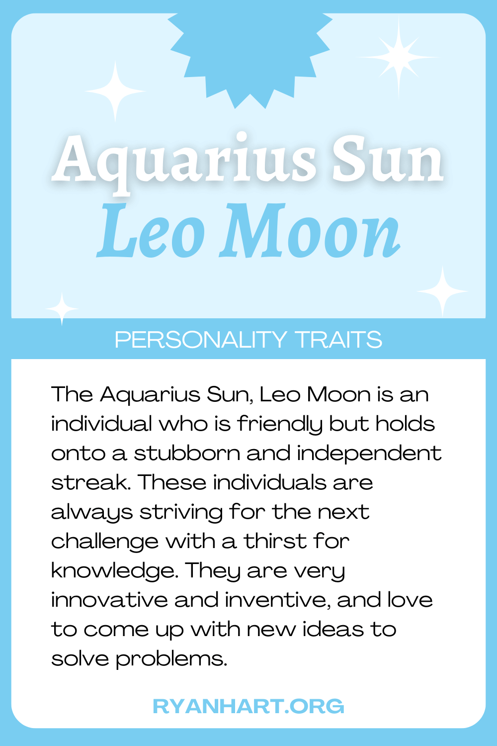 Aquarius Sun Leo Moon Description