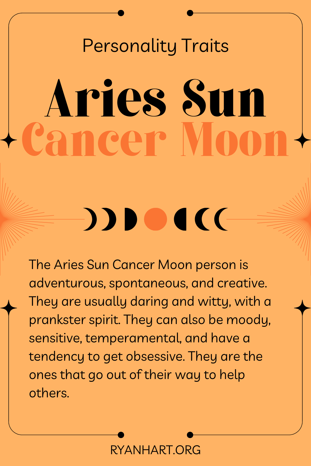 Aries Sun Cancer Moon Personality Traits Ryan Hart
