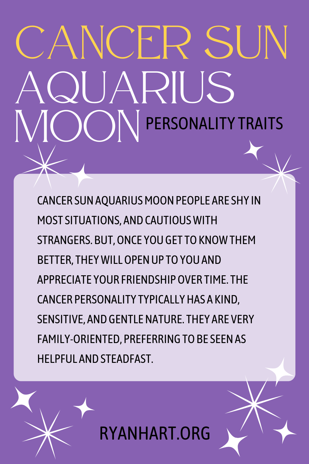 Cancer Sun Aquarius Moon Description