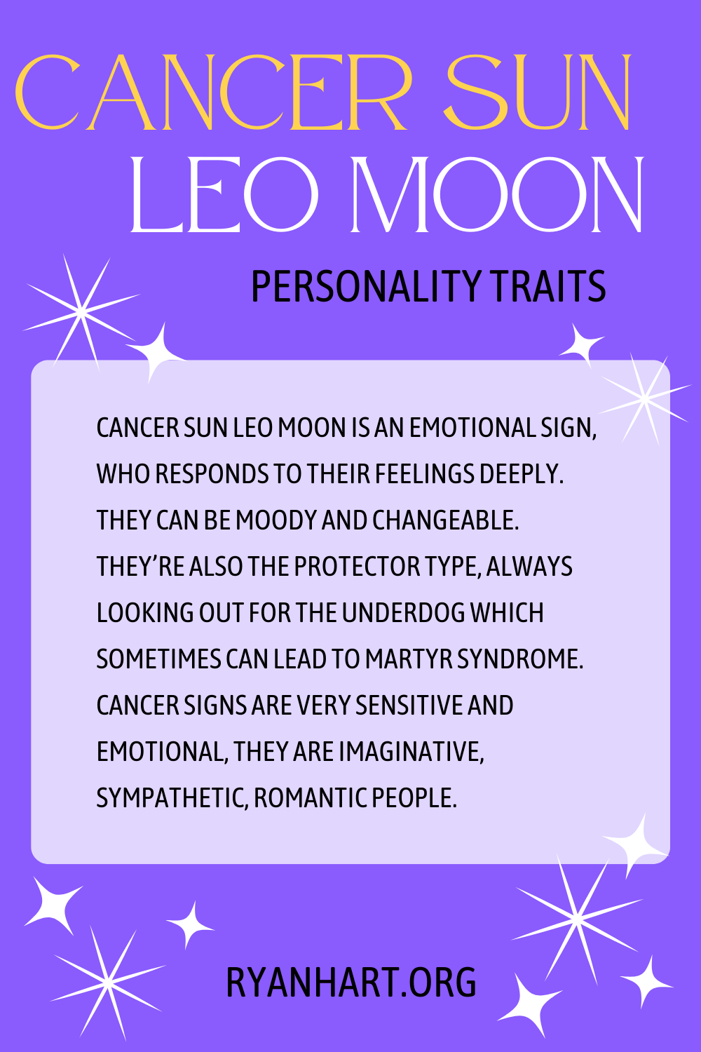 Cancer Sun Leo Moon Description