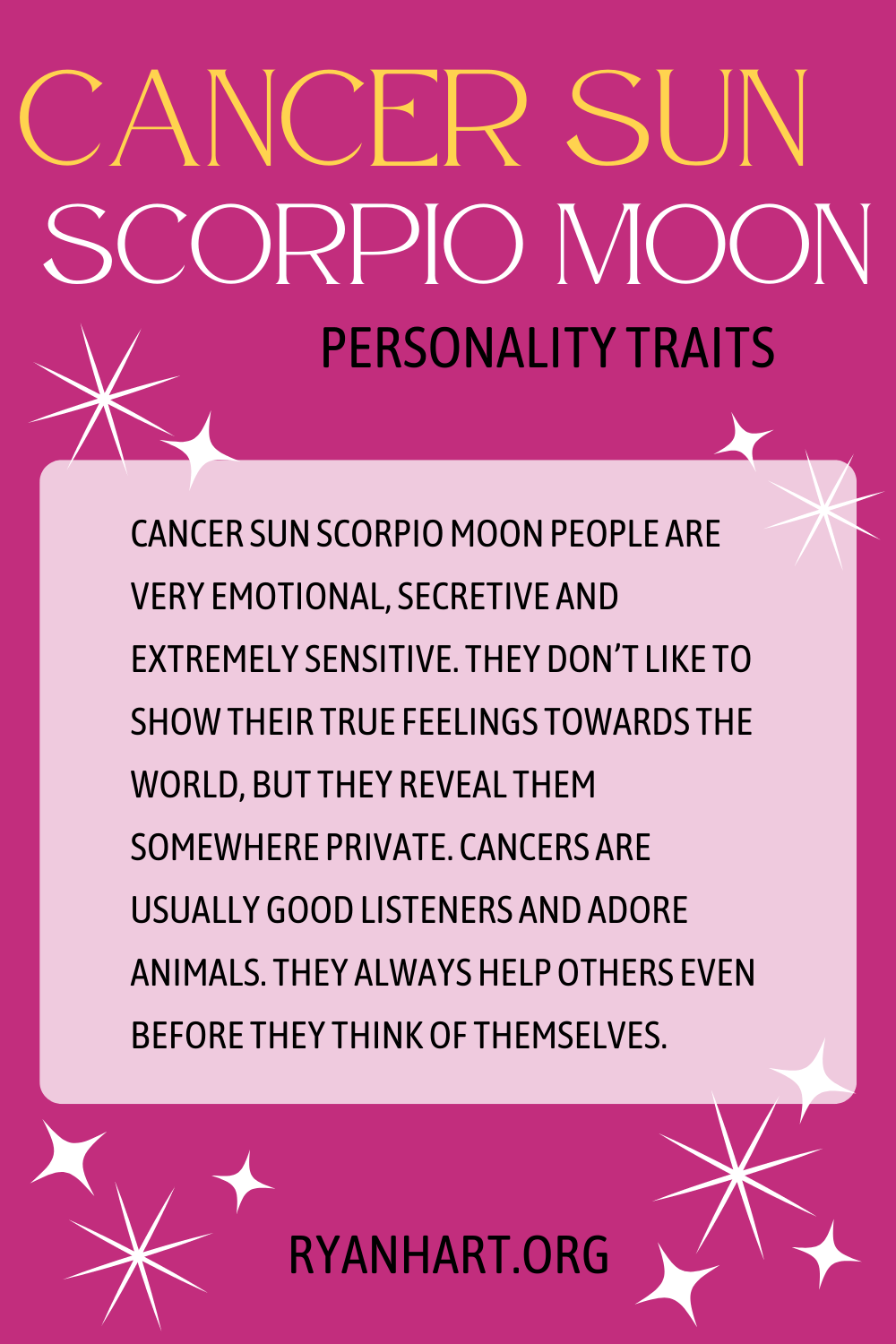 Cancer Sun Scorpio Moon Personality Traits Ryan Hart