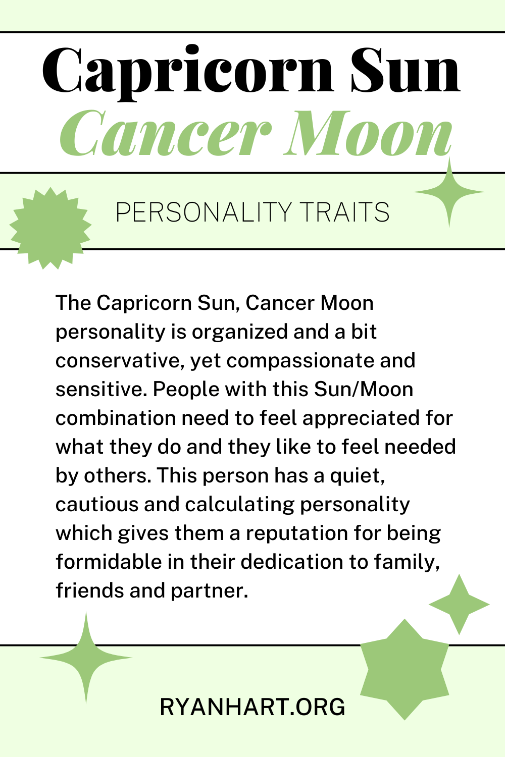 Capricorn Sun Cancer Moon Personality Traits Ryan Hart