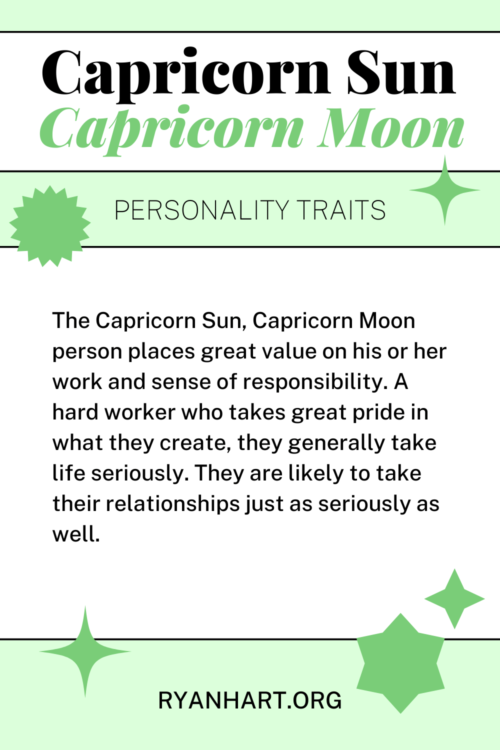 Capricorn Sun Capricorn Moon Description