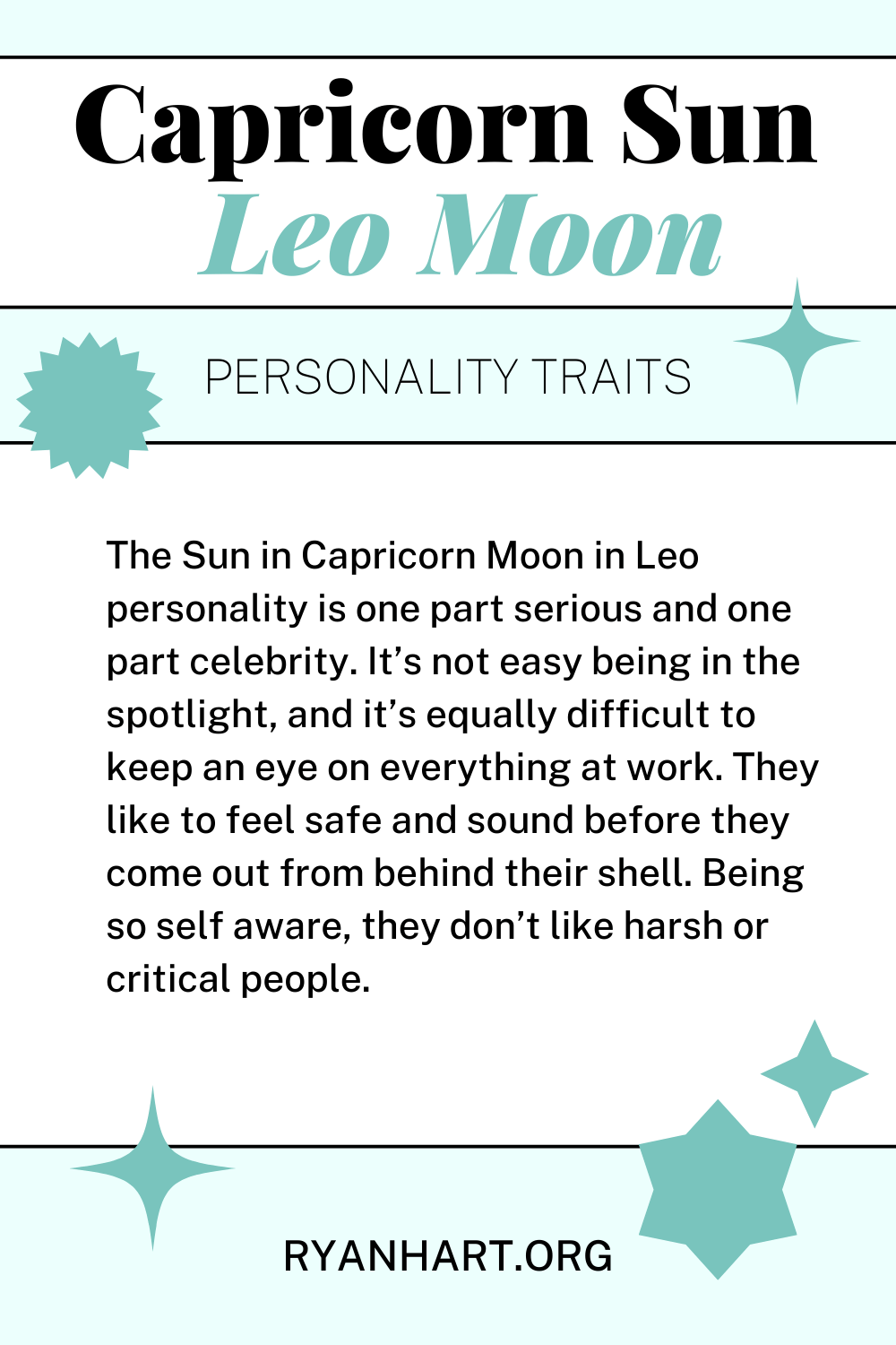 Capricorn Sun Leo Moon