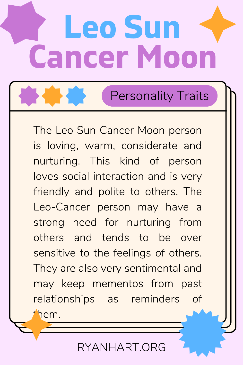 Leo Sun Cancer Moon Personality Traits Ryan Hart