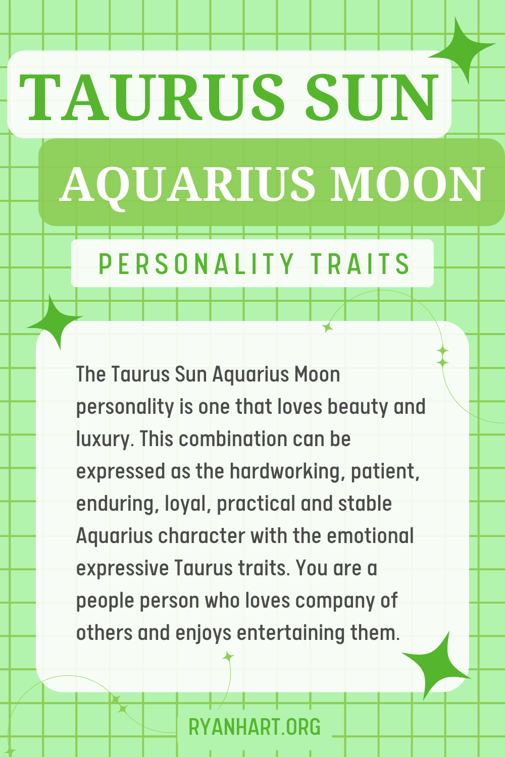 Taurus Sun Aquarius Moon Description