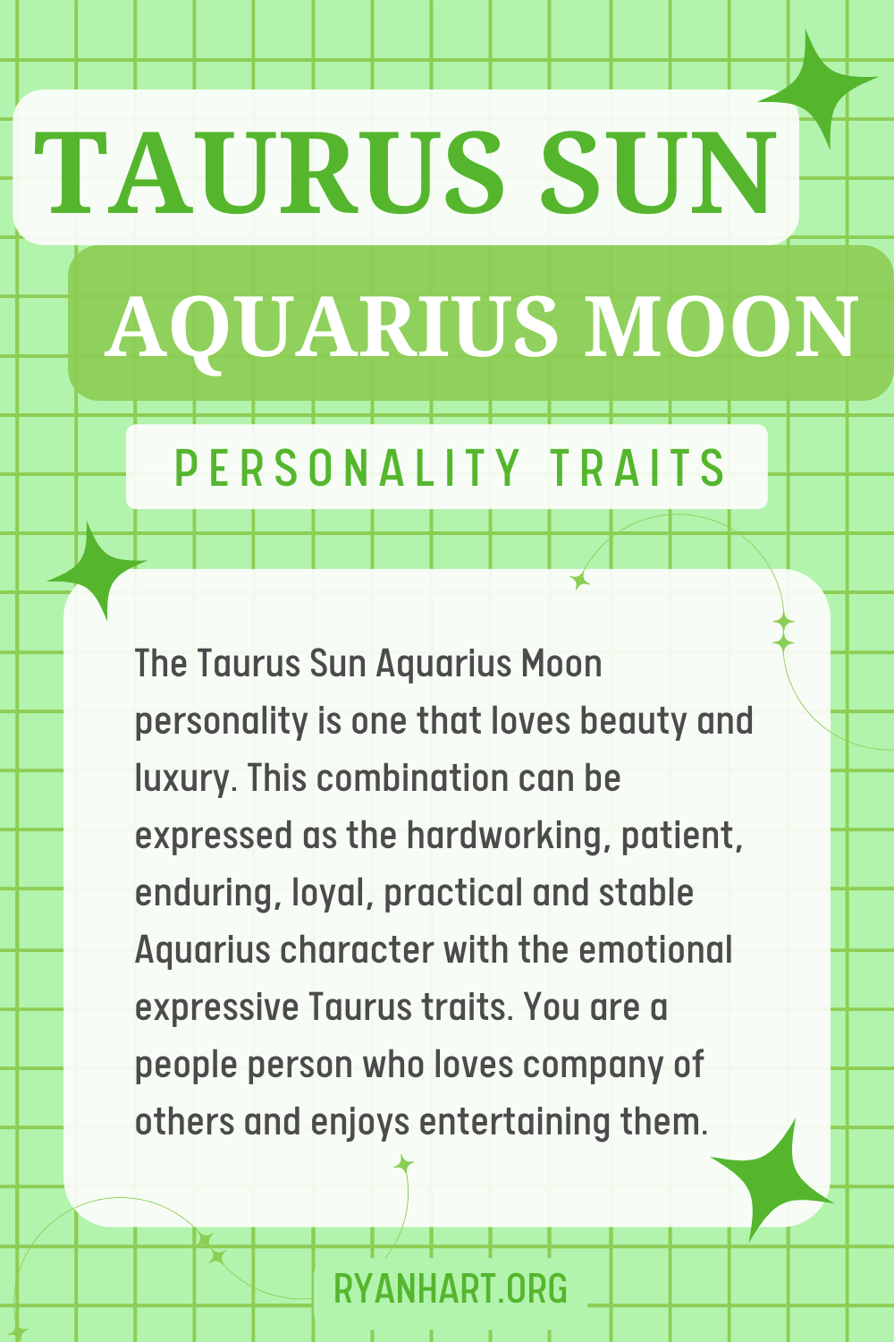 Taurus Sun Aquarius Moon Personality Traits Ryan Hart