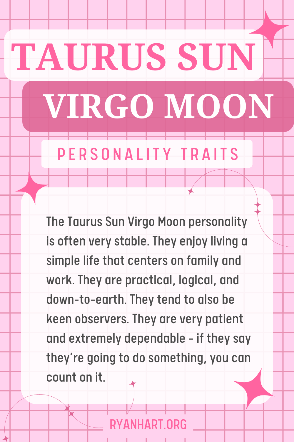 Taurus Sun Virgo Moon Description