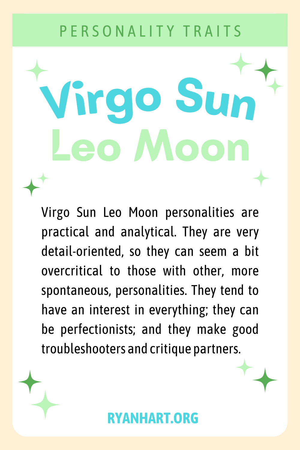 Virgo Sun Leo Moon Description