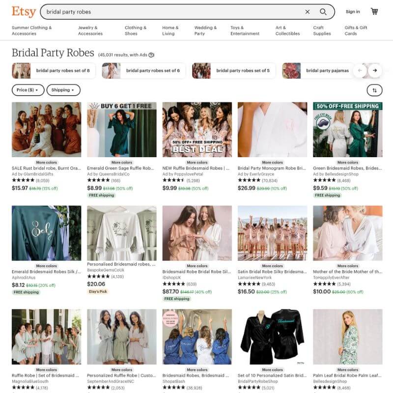 Etsy website