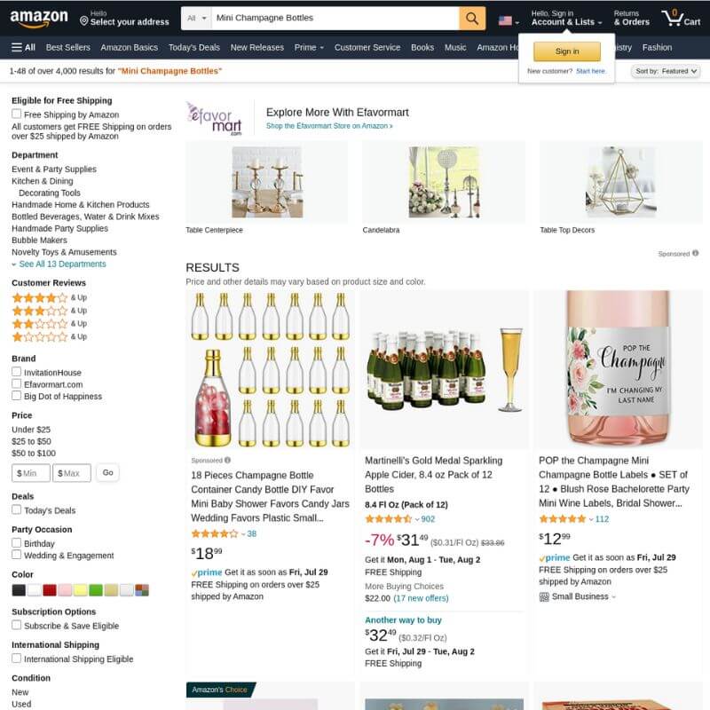 Amazon website