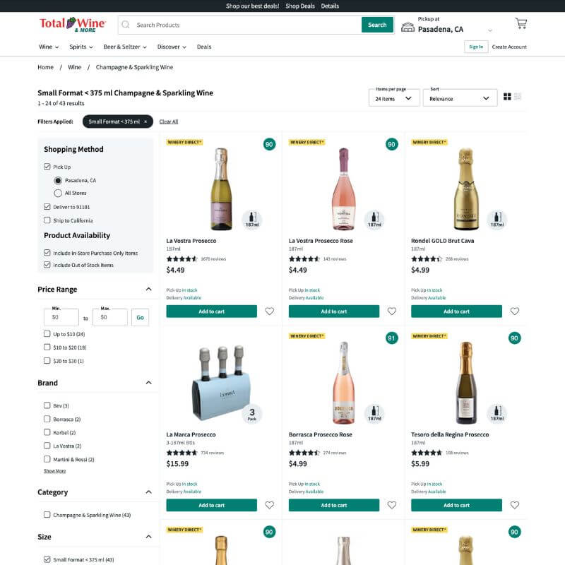 Total Wine website